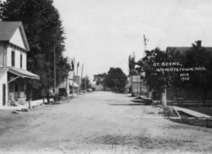 street scene 1908, photography of wrightstown wi, old photos, wrightstown historic photos,official website of the village of wrightstown, the codebook, the book of codes, village of wrightstown codes, history of wrightstown wi, wrightstown historical society