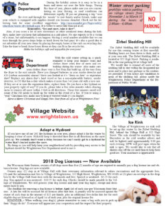 2017 December Wrightstown News,Wisconsin,city news,wrightstown at work